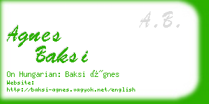 agnes baksi business card